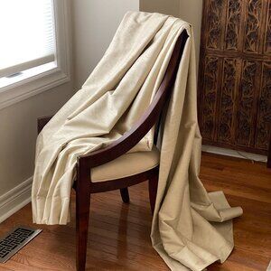 (Set of x Two) FAAB - Custom Cotton/Polyester 27” x 96” Beige-Blonde Drapes